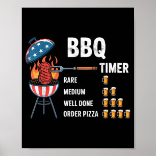Poster Camiseta de piada de temporizador de churrasco de