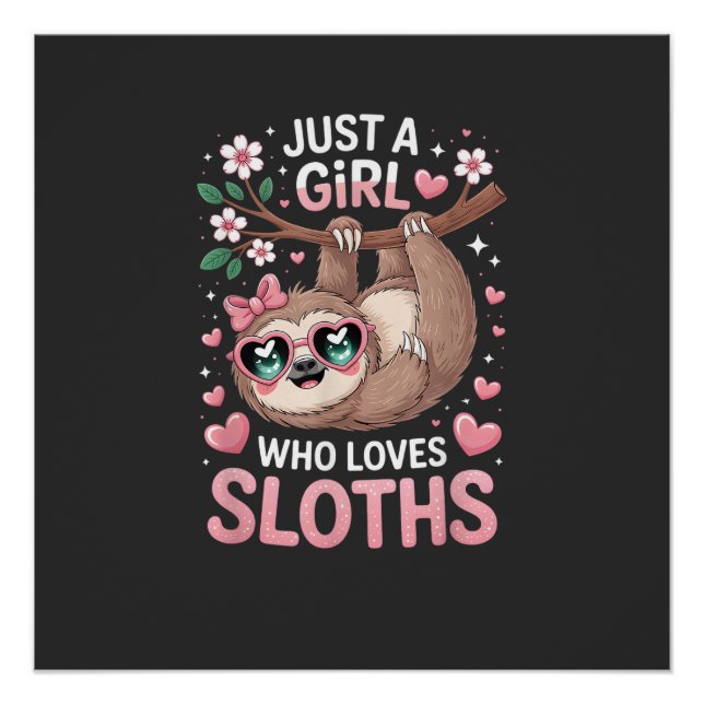 Pôster Camiseta de Preguiça Meninas (Frente)