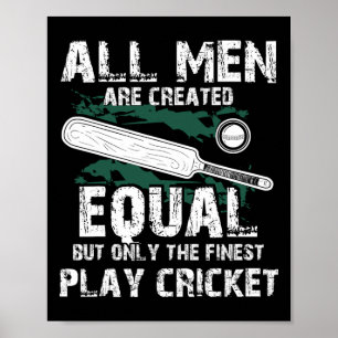 Poster Camiseta de presente de críquete para homens Todos