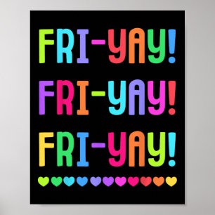 Poster Camiseta de Professora Friyay Feliz Fri-yay Amante