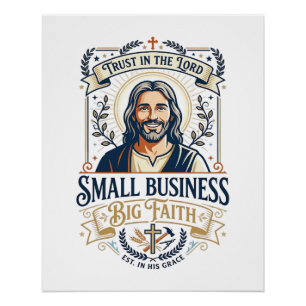 Pôster Camiseta de Proprietário de Pequeno Negócio Jesus