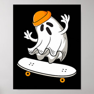 Poster Camiseta de skate de Halloween de skate Ghost para