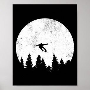 Poster Camiseta de skate retrô vintage dos anos 80