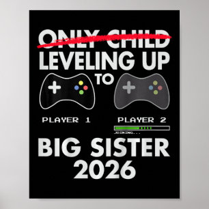 Poster Camiseta de Subir de Nível para Irmã Mais Velha 20