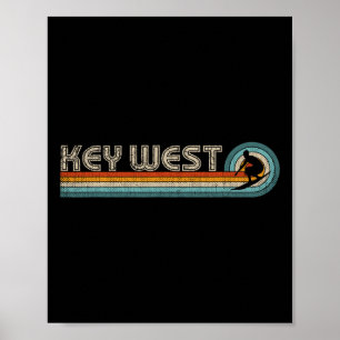 Poster Camiseta de Surf Retro Key West Flórida Key West
