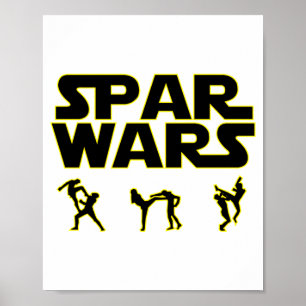 Poster Camiseta De Taekwondo Mma Caratê Spar Wars