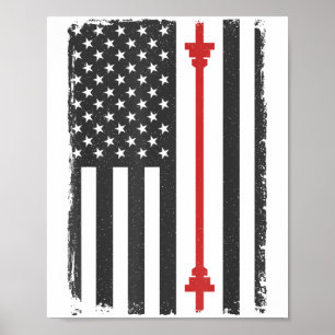 Poster Camiseta de treino de ginásio da bandeira american