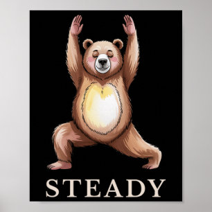 Poster Camiseta de Yoga Steady Bear Calmo Lance Animalzin