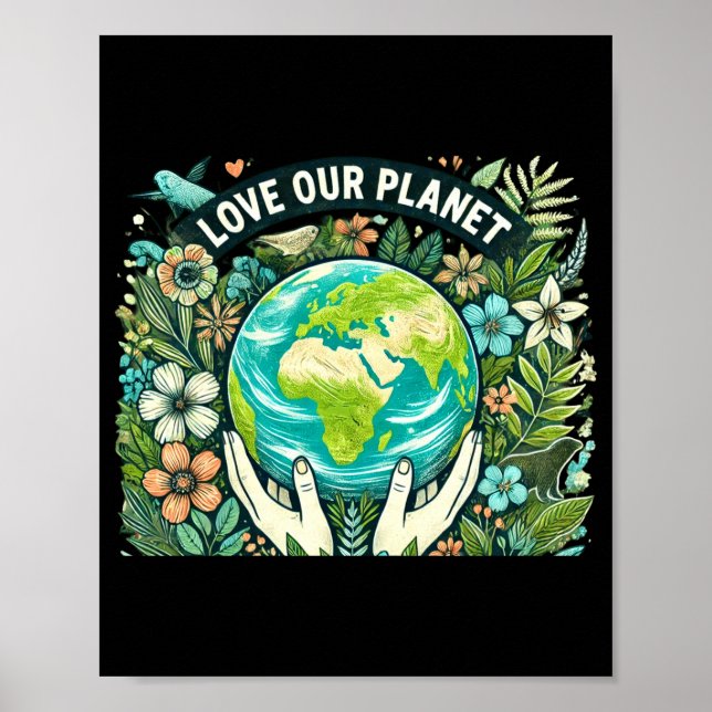Poster Camiseta Dia da Terra Ame Nosso Planeta  (Frente)