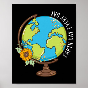 Poster Camiseta Dia da Terra Todo Dia Globo Mundial