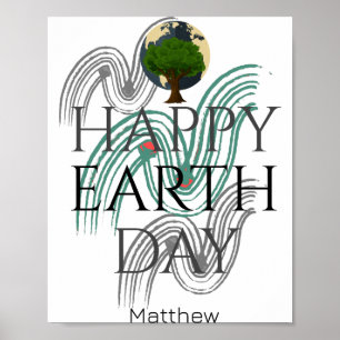 Poster Camiseta Dia da Terra Todos os Dias Vá Verde Salve