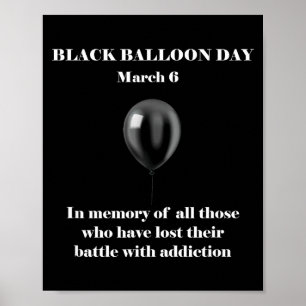 Poster Camiseta Dia do Balão Preto Sobredosagem Conscient