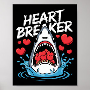 Poster Camiseta Dia dos Namorados Tubarão Coração Quebrad