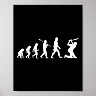 Poster Camiseta Divertida da Evolução do Críquete Para Jo