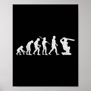 Poster Camiseta Divertida Da Evolução Do Críquete Present