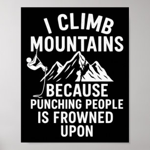 Poster Camiseta Divertida de Escalada de Montanha – Eu Su