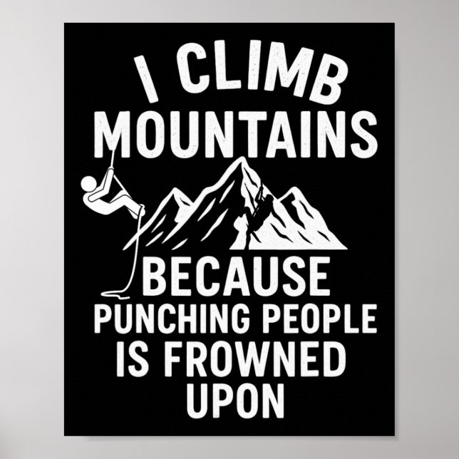 Poster Camiseta Divertida de Escalada de Montanha – Eu Su (Frente)