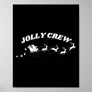 Poster Camiseta Divertida de Natal Tripulação Alegre Rena