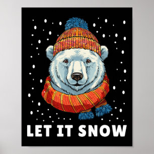 Poster Camiseta Divertida de Urso Polar Inverno Natal Urs