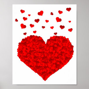 Poster Camiseta do Dia dos Namorados com Coração Vermelho