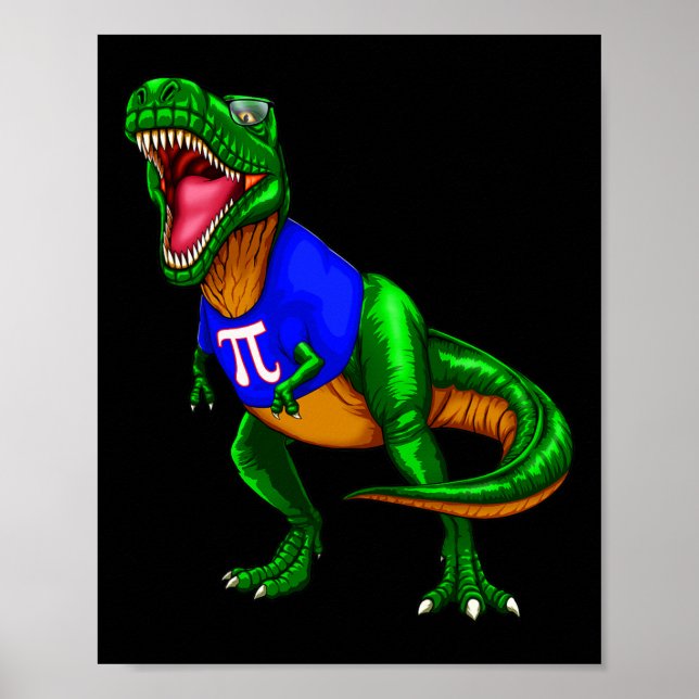 Poster Camiseta do Dinossauro Rex do Dia do Pi Presente d (Frente)