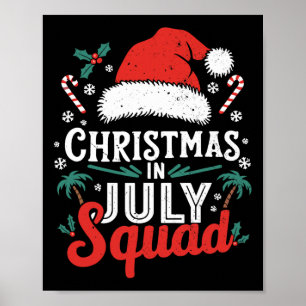 Poster Camiseta do Esquadrão do Natal em Julho Férias em