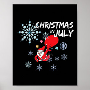 Poster Camiseta do Papai Noel Floco de Neve de Natal em J