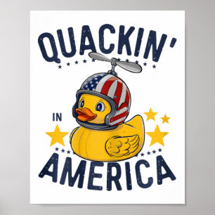 Poster Camiseta do Pato de Borracha Patriótica do Dia 4 d