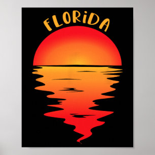Poster Camiseta do Pôr do Sol da Praia da Flórida Vintage