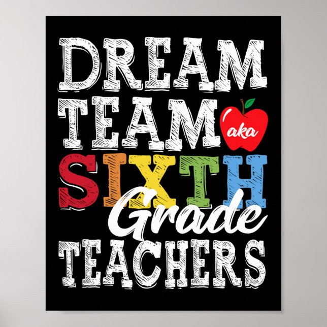 Poster Camiseta dos Professores do Sexto Ano Dream Team A (Frente)