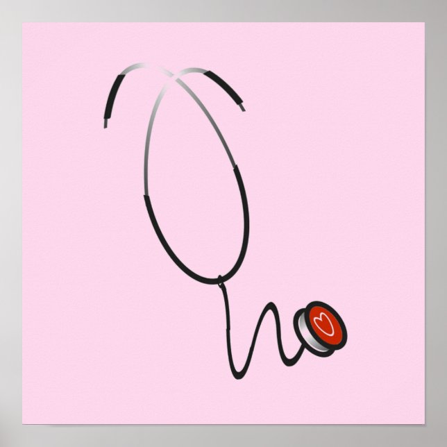 Poster Camiseta e presentes do estetoscópio (Frente)