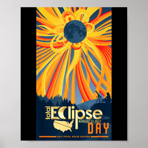 Poster Camiseta Eclipse Solar Total 21 de Agosto