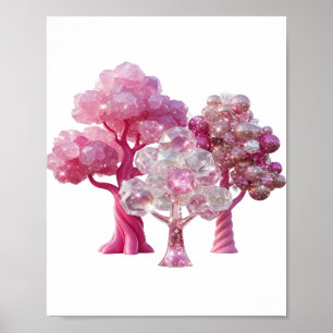 Poster Camiseta Edgy Silver PINK DIAMOND TREES Citação
