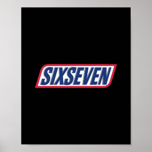 Poster Camiseta engraçada 67 Seis Sete Meme para amantes 