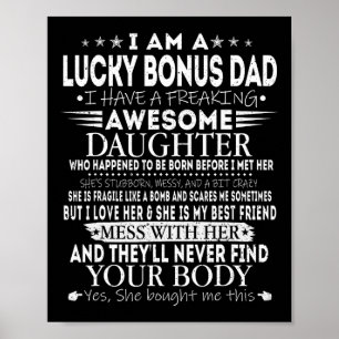 Poster Camiseta engraçada de bônus Lucky Dad da incrível