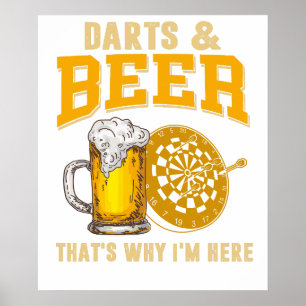 Poster Camiseta engraçada de cerveja Darts para jogador d