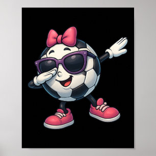 Poster Camiseta engraçada de Dabbing Soccer para meninas