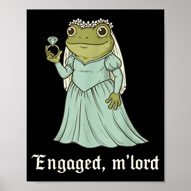 Poster Camiseta engraçada de engajamento de sapo para cas (Frente)