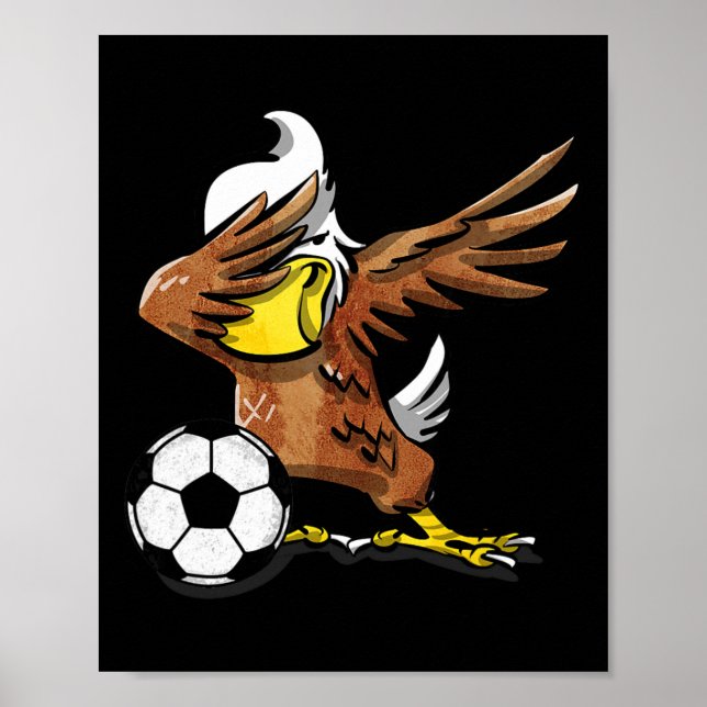 Poster Camiseta engraçada de futebol com águia Dabbing Ca (Frente)