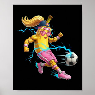 Poster Camiseta engraçada de futebol para meninas, mulher