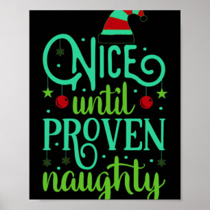Poster Camiseta engraçada de Natal Boazinha até se provar