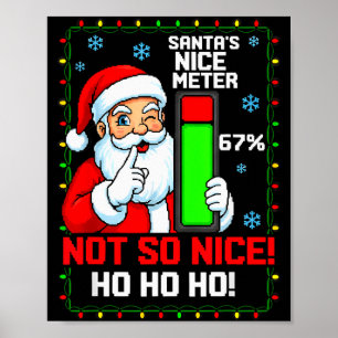Poster Camiseta engraçada de Natal 'Medidor de bondade do