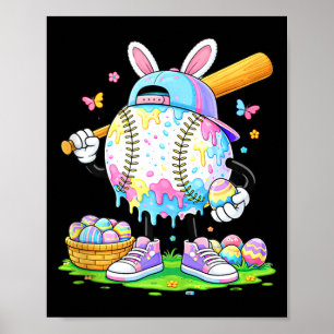 Poster Camiseta engraçada de Páscoa de beisebol caçador d