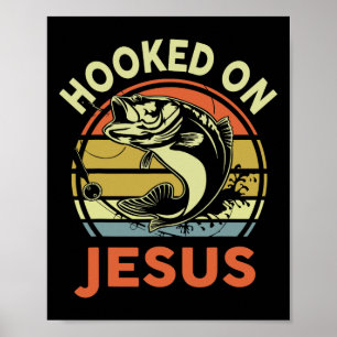 Poster Camiseta engraçada de pesca cristã para homens vic