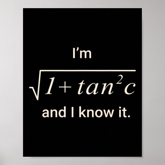 Poster Camiseta engraçada de punho de matemática – Eu sou (Frente)