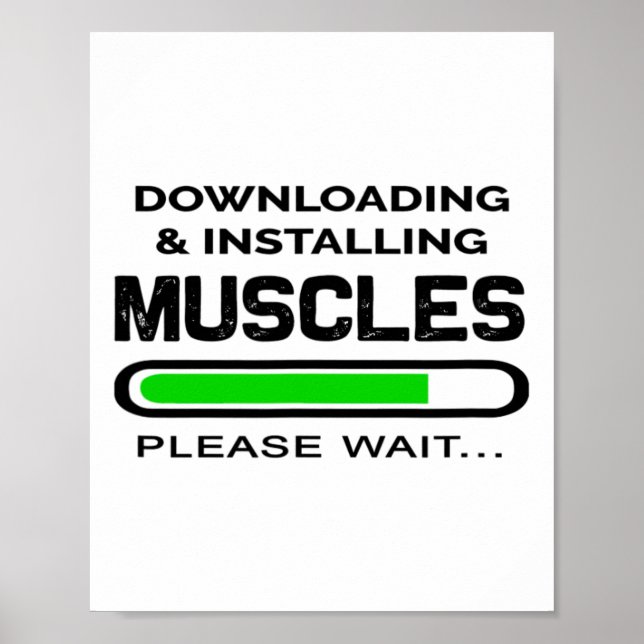 Poster Camiseta engraçada de treino de ginásio baixando e (Frente)