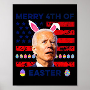 Poster Camiseta Engraçada Joe Biden Atordoado Alegre 4º d