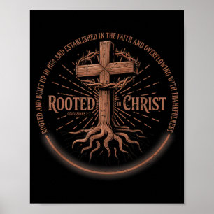 Poster Camiseta Enraizada Em Cristo, Camiseta De Jesus, C