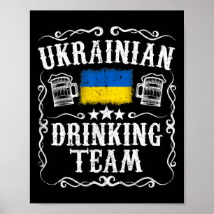 Poster Camiseta Equipe de Bebedores Ucranianos Bandeira d