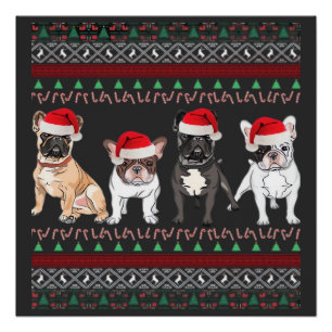 Pôster Camiseta essencial do French Bulldog Ugly Christma